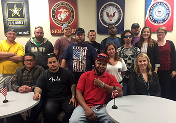 Group of students in the Veterans Success Center
